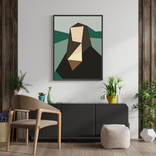 Abstract Mona – Modern Geometric Portrait Framed Poster | Decorxhome