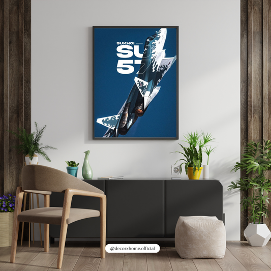 Sukhoi SU-57 Stealth Fighter Jet – Premium Aviation Wall Poster