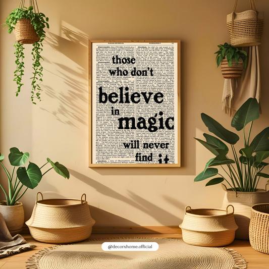 Choose to Believe Inspirational Typography Wall Art Poster | Motivational Vintage Book Print Decor