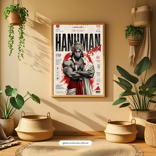 Jai Hanuman Vintage Devotional Poster | Bajrangbali Wall Art | Decorxhome