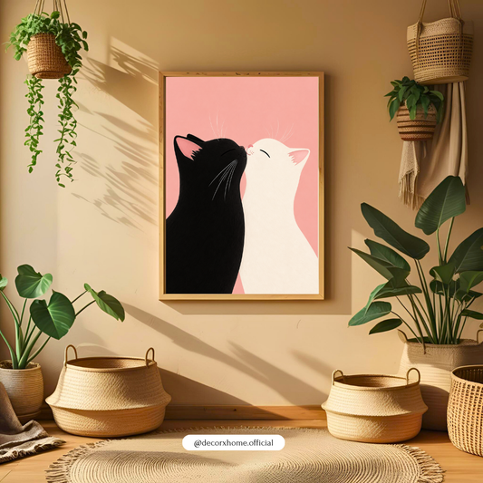 Decorxhome – Minimalist Love Cats Wall Art Poster