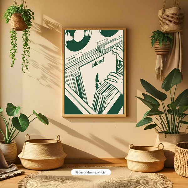 Vinyl Record Store Minimalist Wall Art Poster | Indie Music Aesthetic Decor