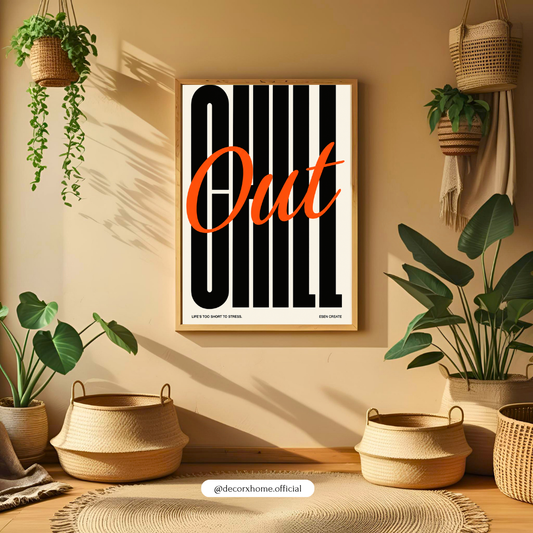 Out Chill Wall Art Poster | Minimalist Typography & Relaxed Lifestyle Decor – Decorxhome