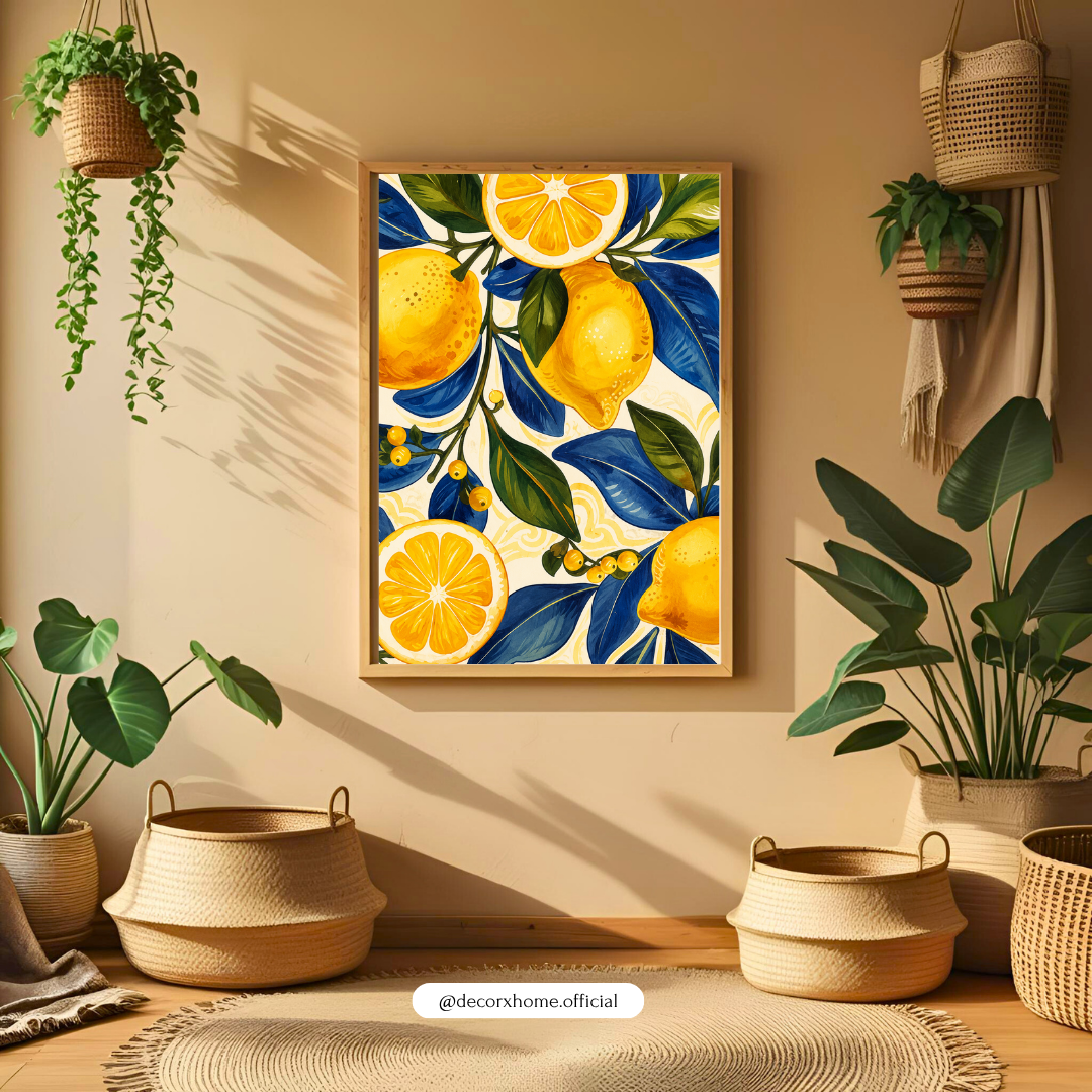 Mediterranean Lemon Grove – Vibrant Citrus Botanical Wall Art Poster | DecorxHome