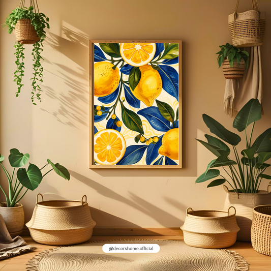 Mediterranean Lemon Grove – Vibrant Citrus Botanical Wall Art Poster | DecorxHome