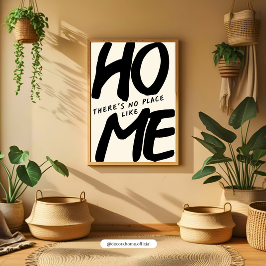 Home Sweet Home Typography Poster | Minimalist Black & White Wall Art | Decorxhome