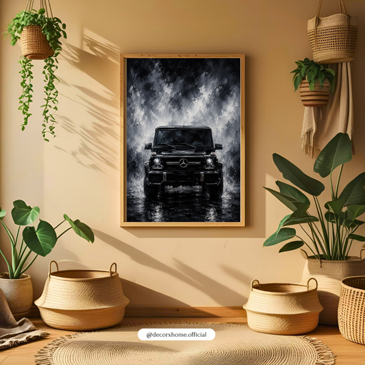 Black G-Wagon Wall Art Poster | Luxury SUV Automotive Print | Dark Modern Car Artwork | Decorexhome