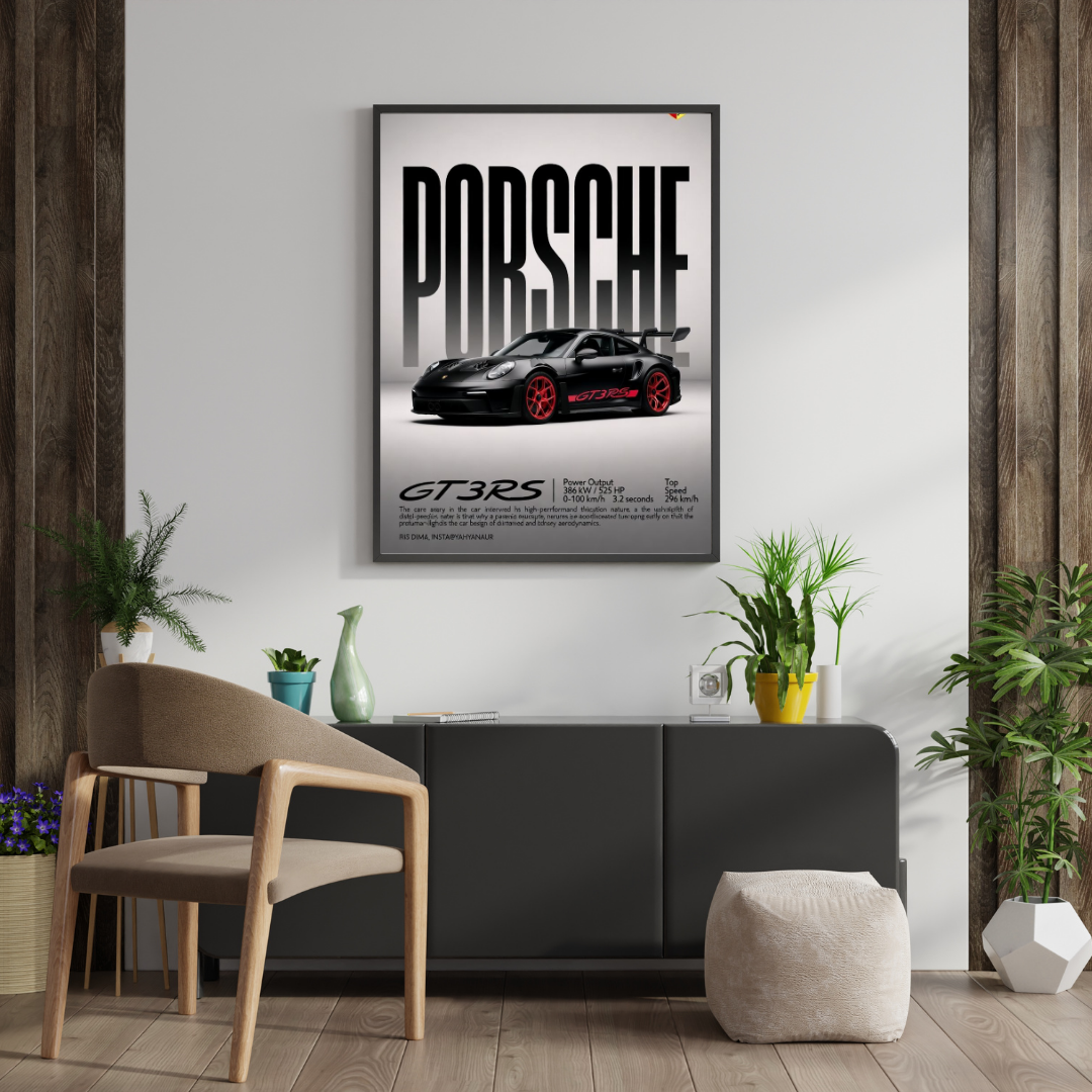 Porsche GT3 RS Performance Wall Poster | Iconic Supercar Art Print by Decorxhome