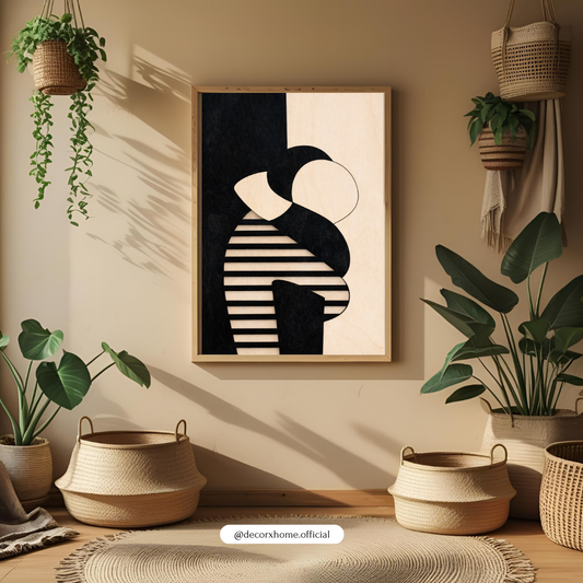 Minimal Abstract Figure Wall Art Poster – Modern Black & White Home Décor by Decorxhome