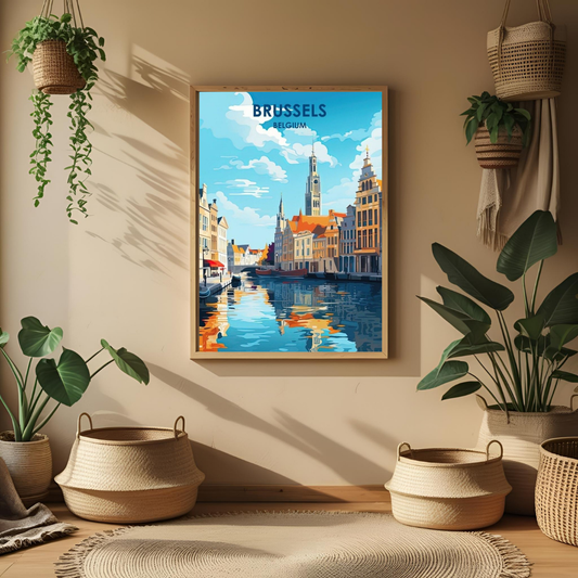 Brussels Travel Wall Art Print – Framed Poster for Living Room, Bedroom & Office Décor