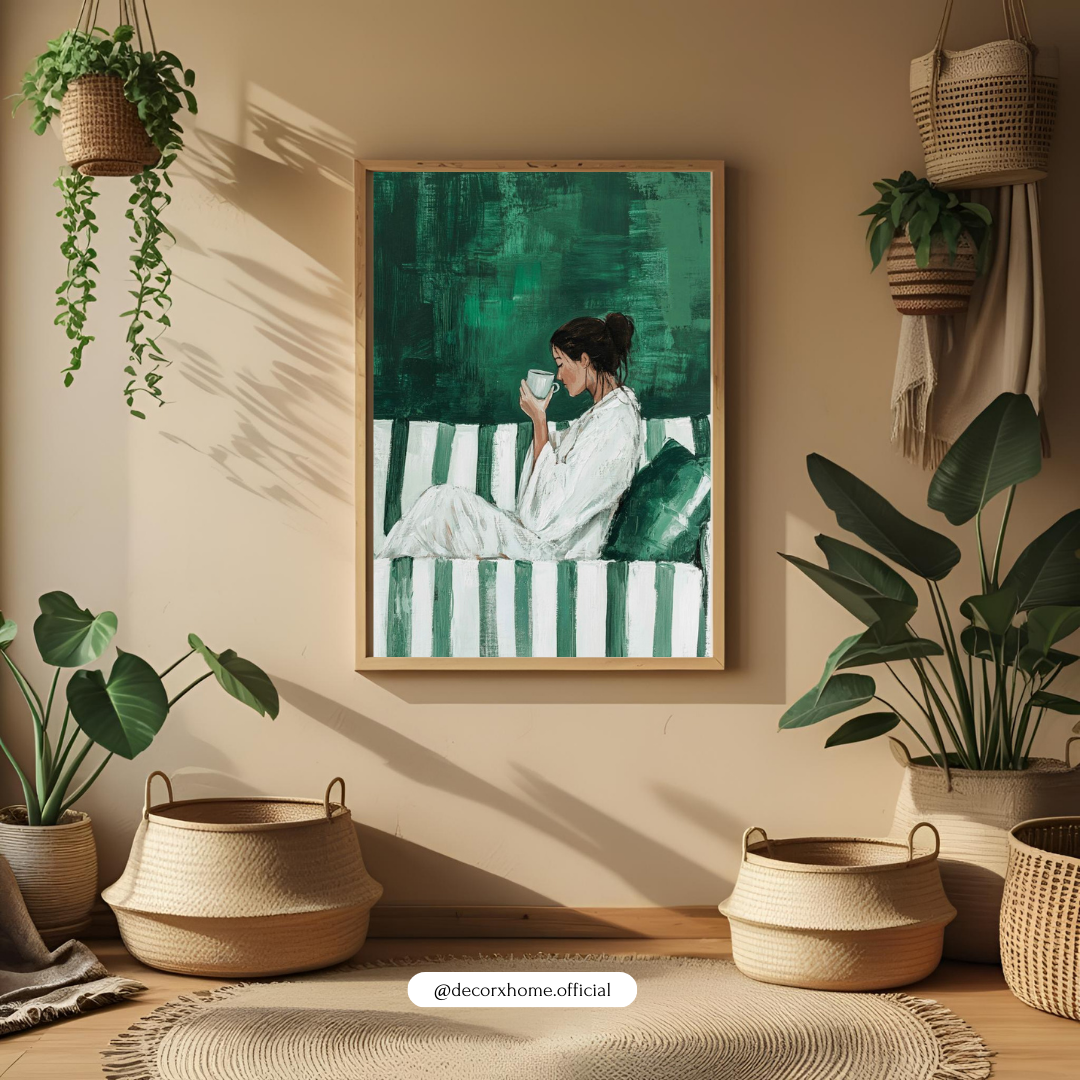 “Quiet Morning” – Aesthetic Woman Art Wall Poster by Decorxhome