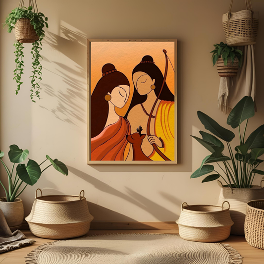 Sacred Love – Ram Sita Spiritual Wall Poster 🏹✨