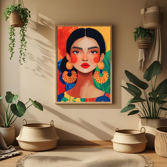 Modern Portrait Wall Art Print – Framed Colorful Contemporary Decor for Home & Office