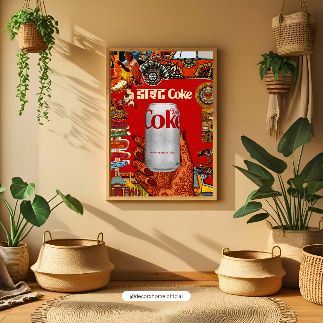 Retro Indian Pop Culture & Cola Vintage Wall Art