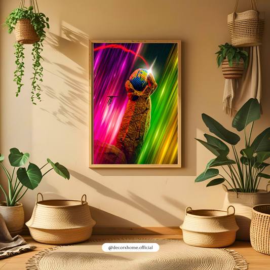 Project Hail Mary Neon Cosmic Sculpture Poster | Abstract Futuristic Wall Art | Vibrant Galaxy Aesthetic Print | Modern Color Burst Decor | Decorxhome