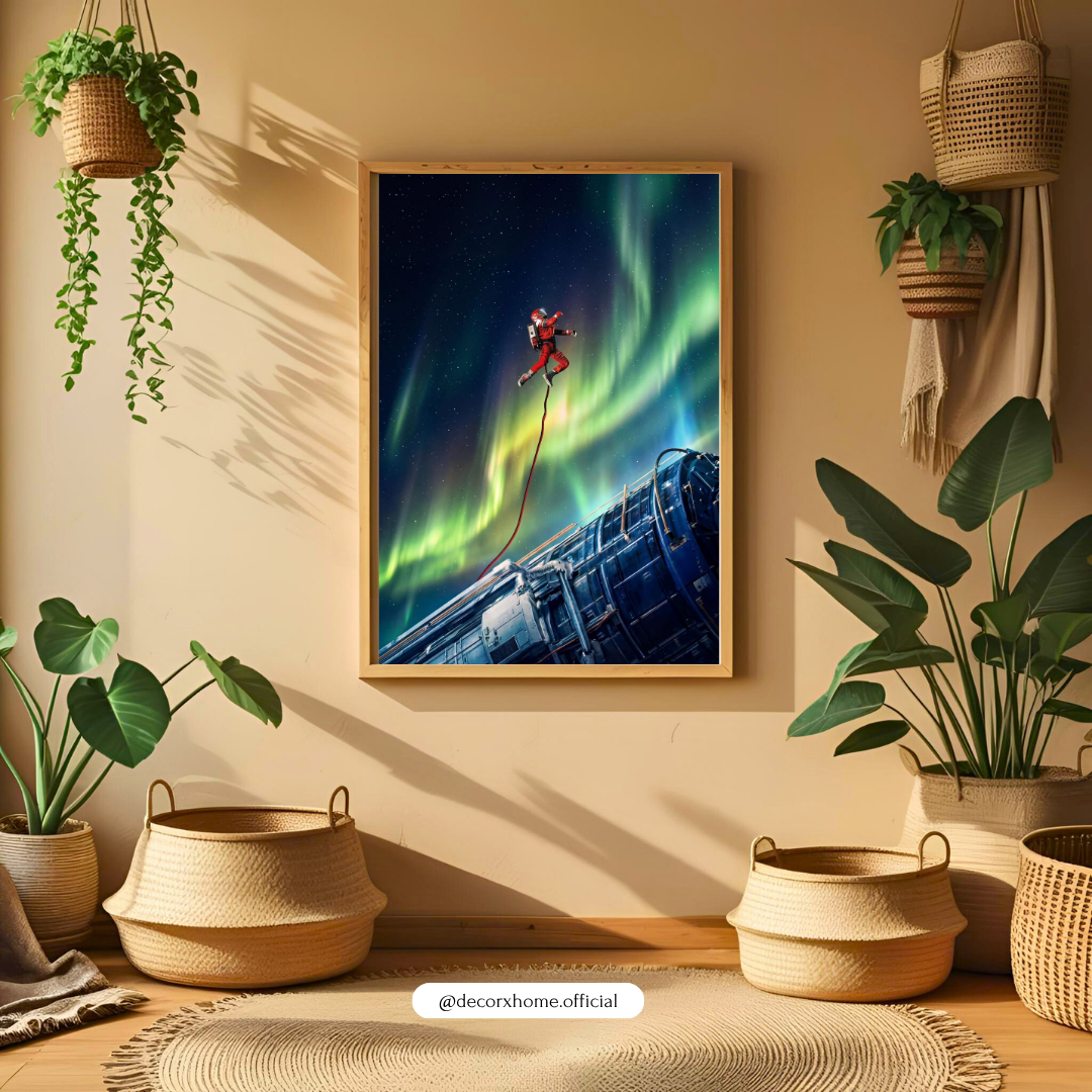 Project Hail Mary Aurora Spacewalk Poster | Astronaut Northern Lights Wall Art | Futuristic Galaxy Decor | Aesthetic Sci-Fi Poster | Decorxhome