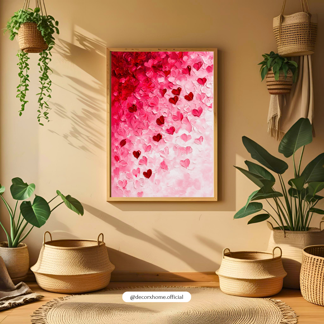 Decorxhome – Blushing Hearts Abstract Wall Art Poster
