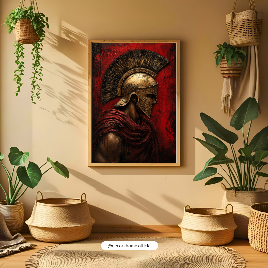 Spartan Warrior Vintage Art Poster – Ancient Greek Gladiator Wall Décor by Decorxhome