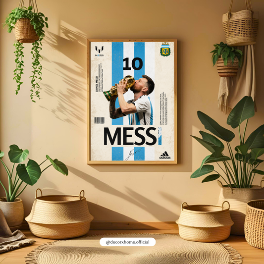 Football Legend World Champion Poster | Trophy Celebration Wall Art by DecorxHome