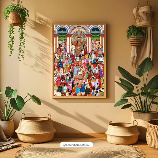 Decorexhome Durga Puja Celebration Poster | Bengali Festival & Maa Durga Wall Art