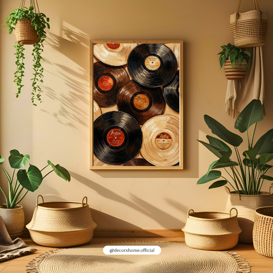 Vintage Vinyl Records Aesthetic Wall Art Poster | Retro Music Decor | Decorexhome