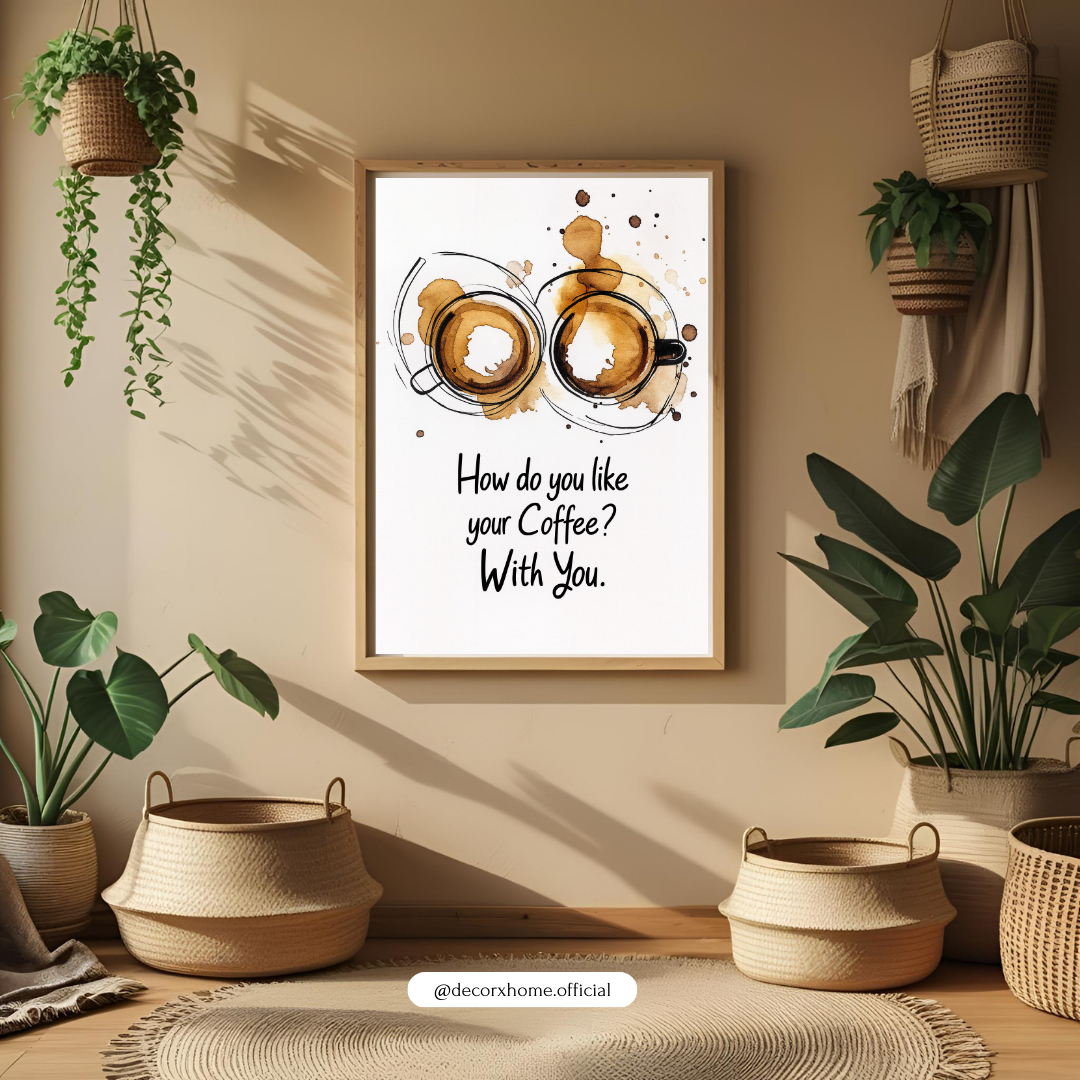 “Coffee With You” Romantic Quote Wall Poster