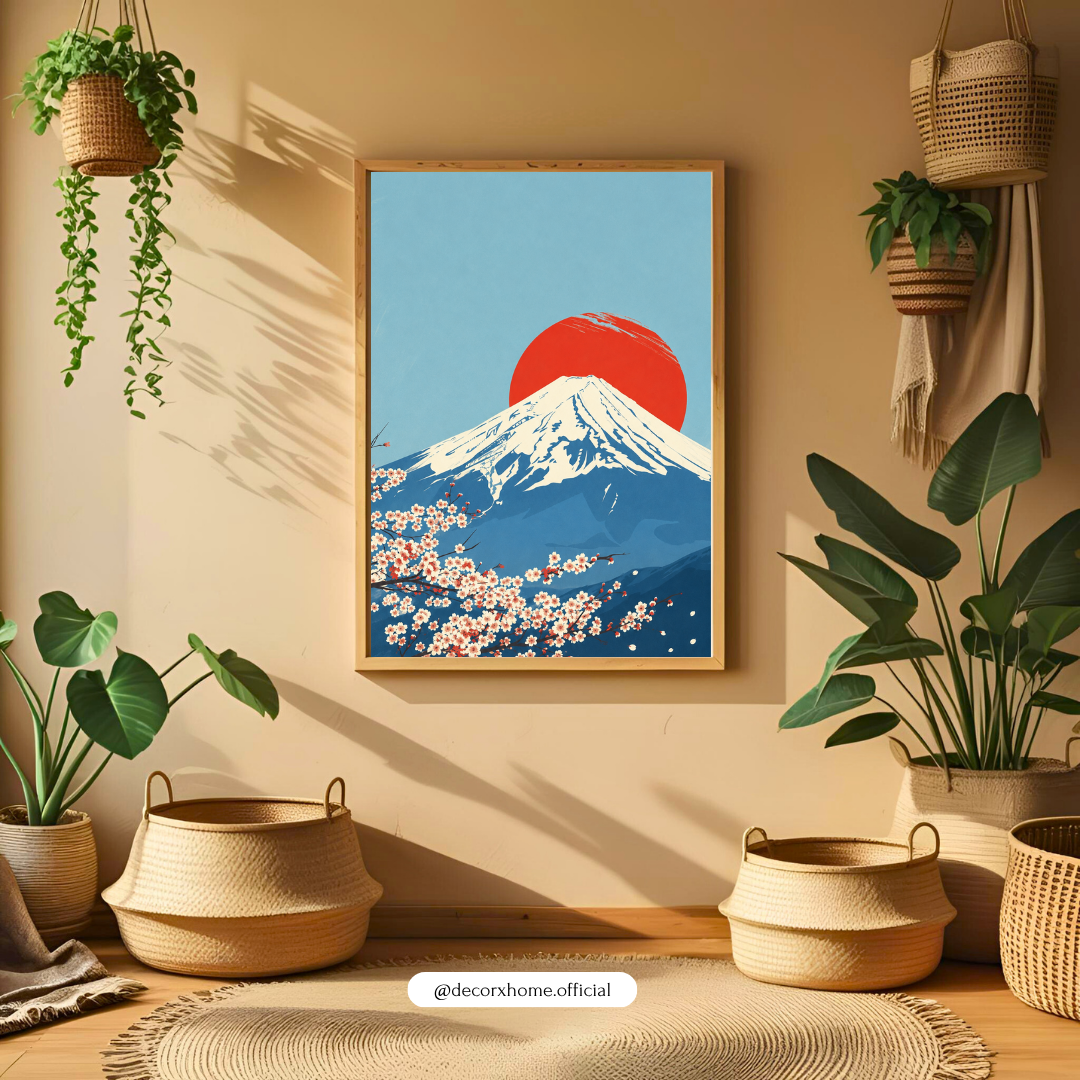 Decorxhome – Mount Fuji Sakura Landscape Wall Art Poster