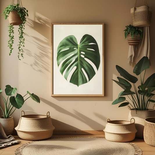Monstera Leaf Elegance – Nature Inspired Poster 🌿