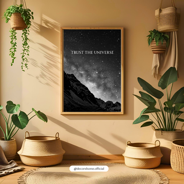 Trust the Universe Motivational Poster – Galaxy Night Sky Quote Wall Art | Decorxhome