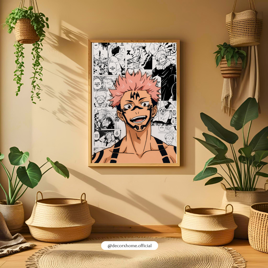 Ryomen Sukuna Manga Poster | Jujutsu Kaisen Anime Wall Art Print | Decorxhome
