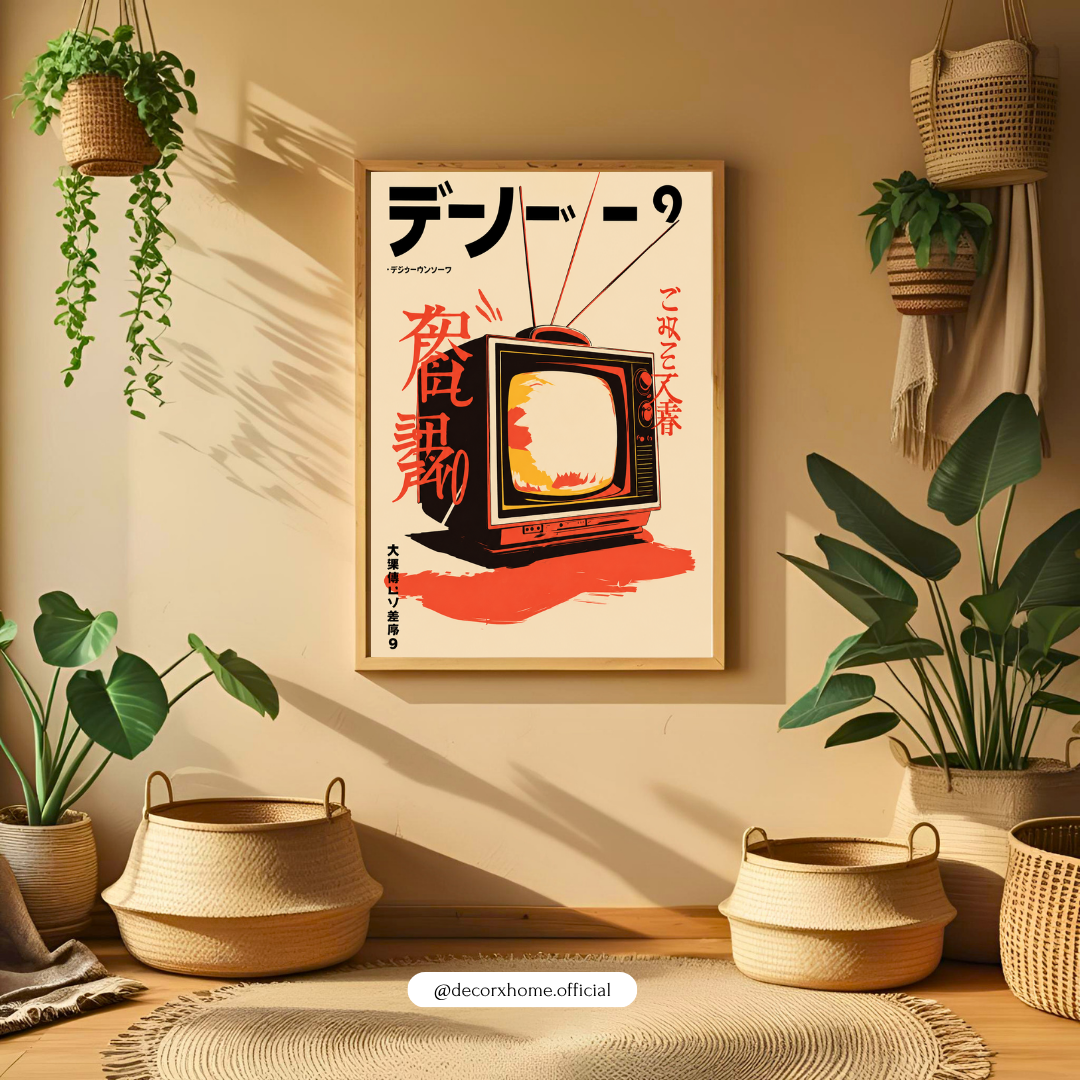 Retro Japanese Television Poster | Vintage Tech & Japanese Pop Art Wall Decor by DecorxHome