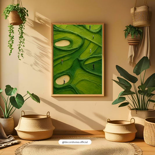 Decorexhome Abstract Golf Greens Wall Art Poster | Modern Golf Course Landscape Canvas Print | Luxury Sports Home Decor