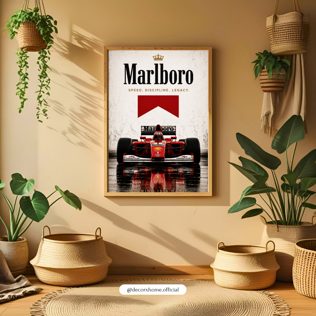 Marlboro Racing Car Poster | Speed, Discipline & Legacy Motorsport Wall Art | Decorexhome