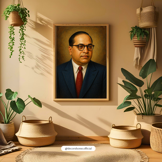 Dr. B. R. Ambedkar Portrait Wall Art with Frame – Classic Indian Leader Poster for Home, Office & Study
