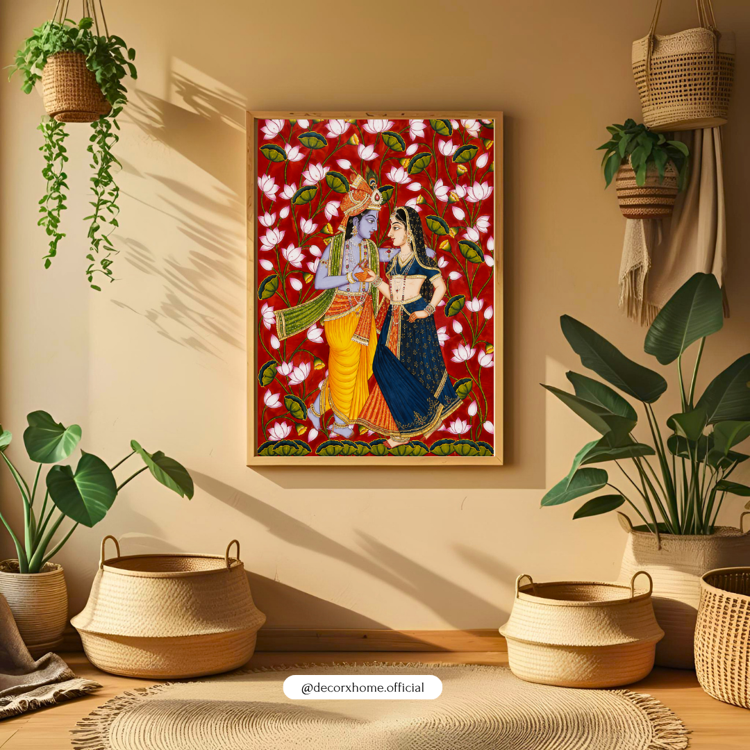 Radha Krishna Traditional Wall Art – Divine Love Indian Artwork