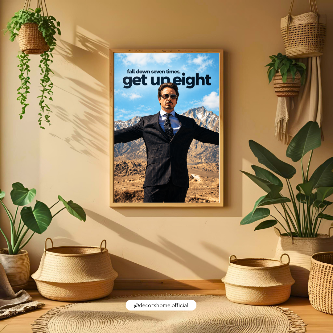Fall Down Seven Times, Get Up Eight – Motivational Success Wall Poster | Decorexhome