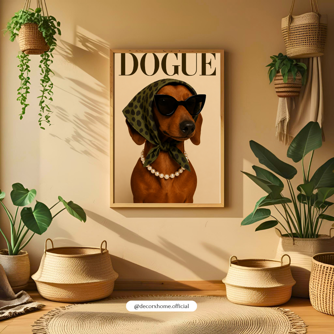 DOGUE™ Fashion Dachshund Poster – Chic Dog Lover Wall Art