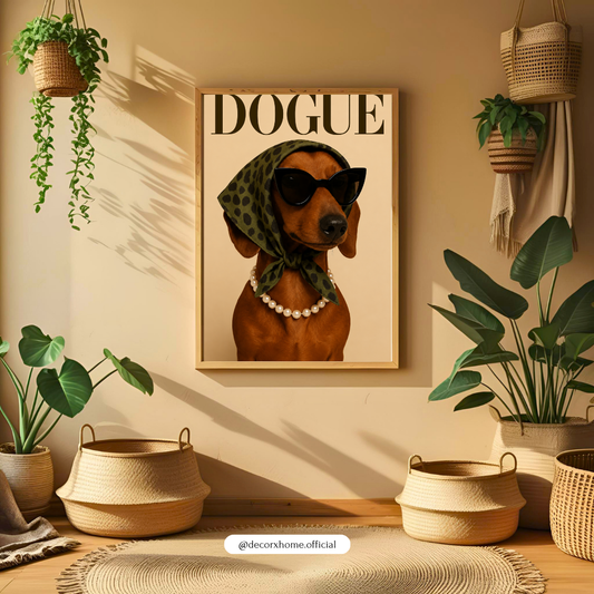 DOGUE™ Fashion Dachshund Poster – Chic Dog Lover Wall Art