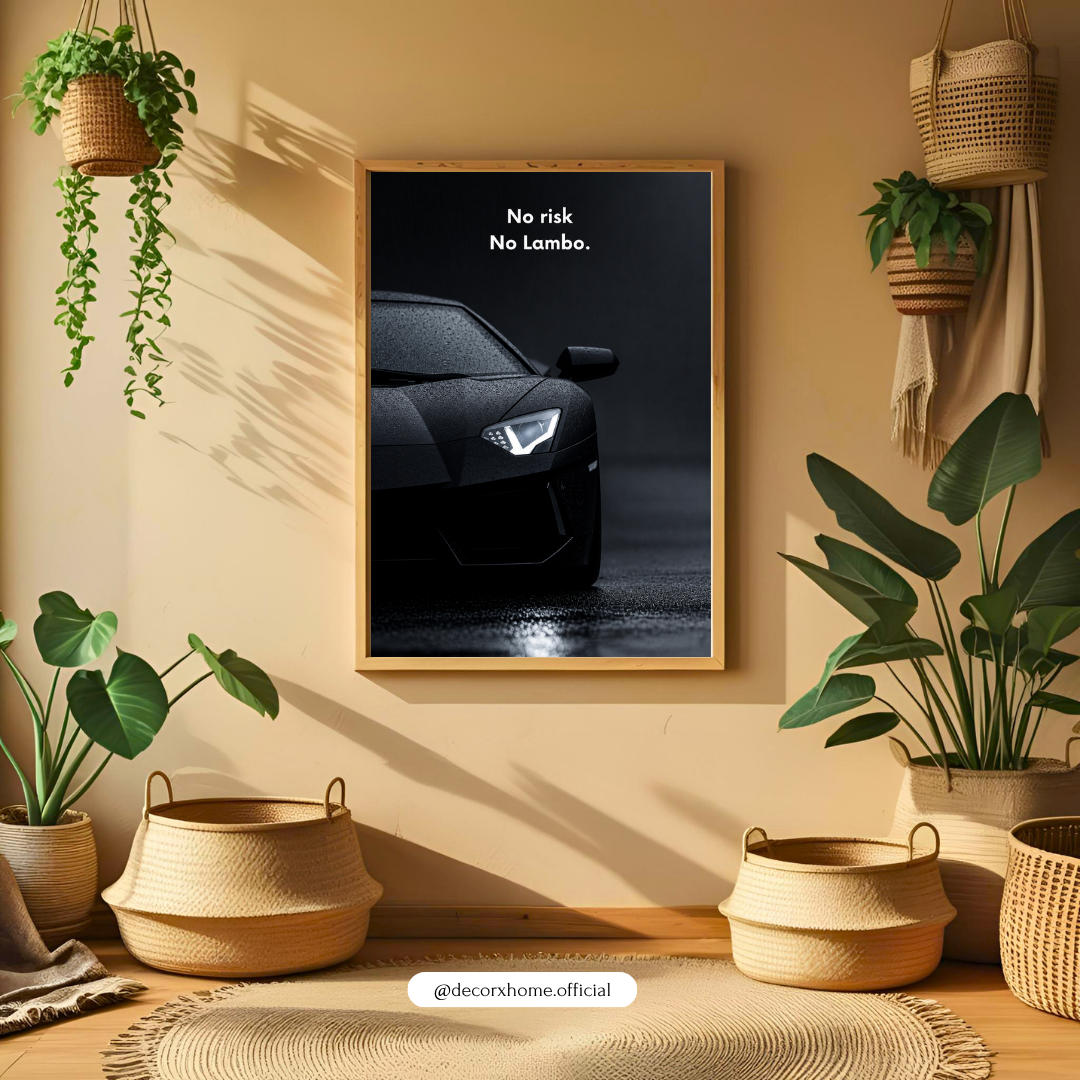 No Risk No Lambo Luxury Car Motivational Poster | Decorexhome