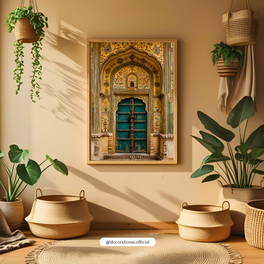 Royal Indian Palace Door Poster – Vintage Heritage Architecture Wall Art | Decorxhome