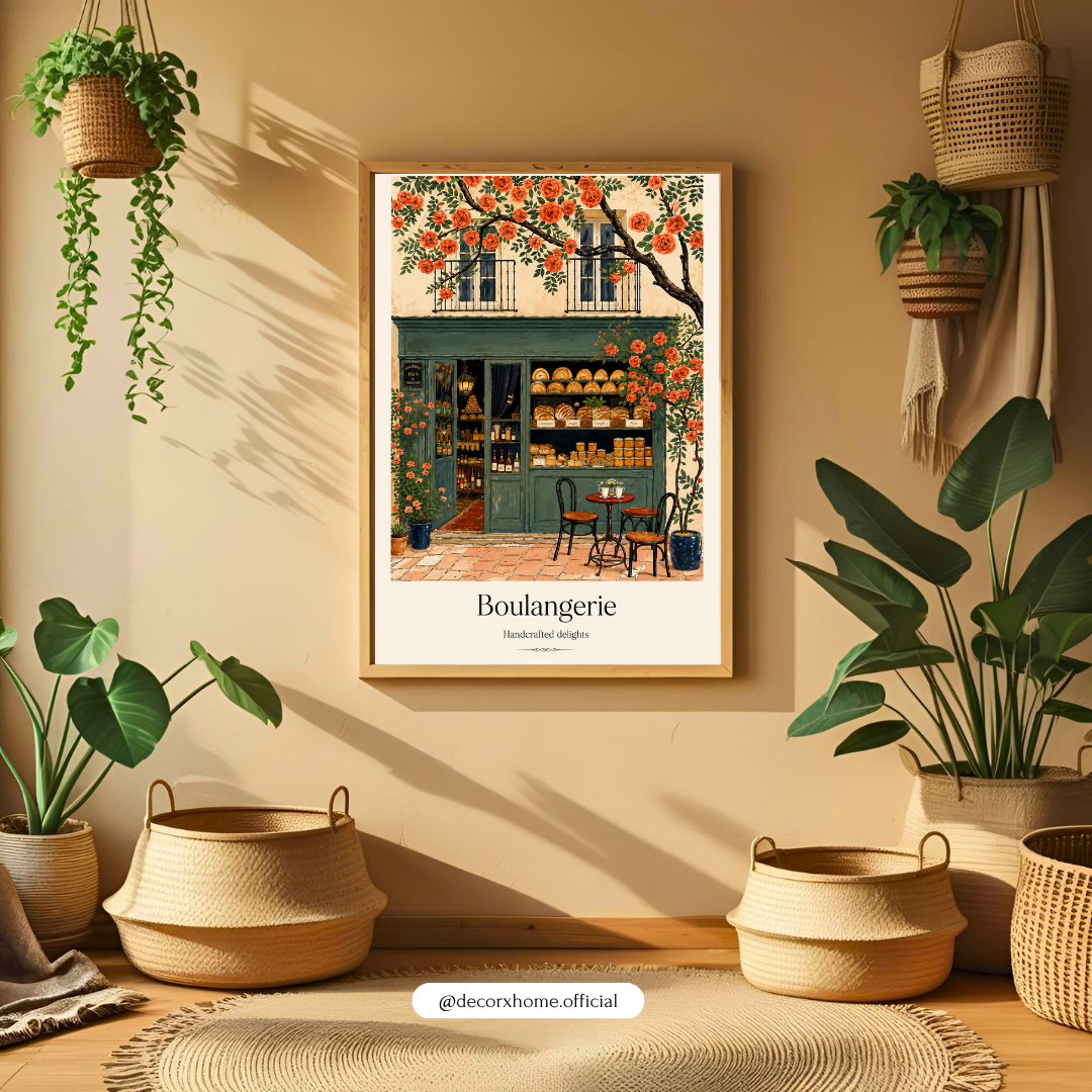Boulangerie Parisian Bakery Poster – Vintage French Café Wall Art