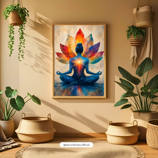 Decorxhome – Cosmic Lotus Meditation Wall Art Poster