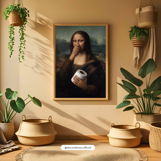 Funny Mona Lisa Toilet Paper Poster – Humorous Classic Art Parody | Decorxhome