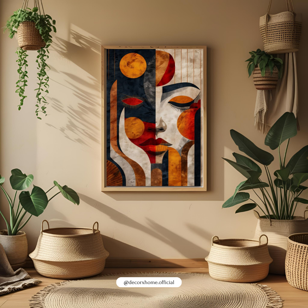 Abstract Woman Face Art Poster – Modern Aesthetic Boho Wall Decor