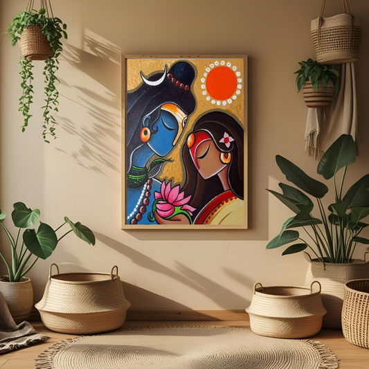 Eternal Union – Shiva Parvati Spiritual Wall Poster 🌸✨