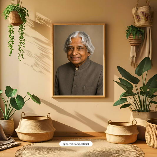 Dr. A.P.J. Abdul Kalam Portrait Wall Art – Inspirational Indian Scientist & Former President Poster | Motivational Leader Artwork for Home, Office & Study | Decorxhome