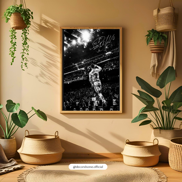 Cristiano Ronaldo Stadium Glory Black & White Wall Art Poster | DecorexHome