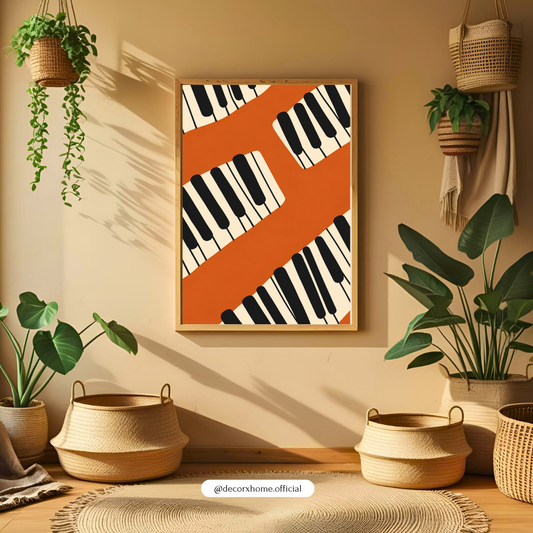 Abstract Piano Keys Music Wall Art Poster | Modern Music Lover Decor | Decorexhome