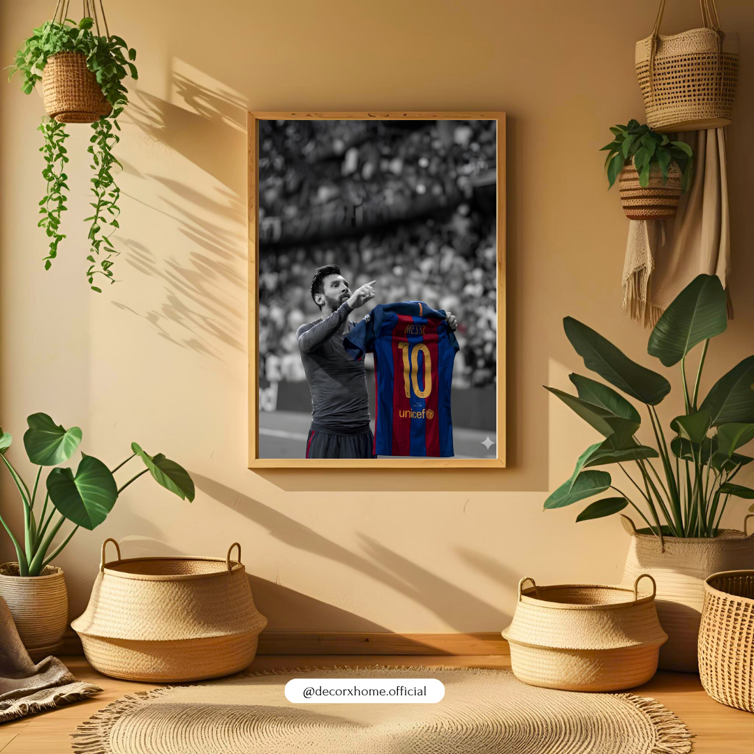 Lionel Messi Football Wall Art – Iconic No. 10 Jersey Poster