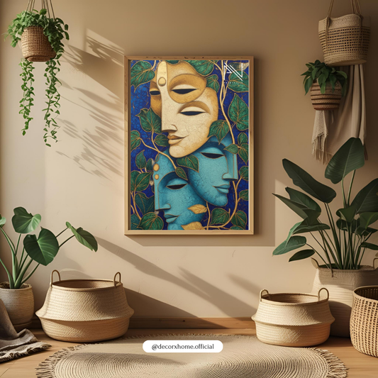 Serene Abstract Faces Wall Art Poster – Modern Spiritual Home Décor by Decorxhome